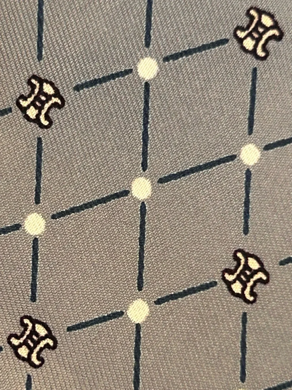 CELINE 100% Silk TRIOMPHE Scarf 18.5” EUC